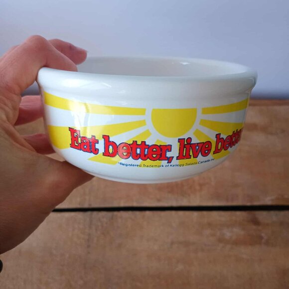 LAST CALL!  Set (4) Vintage Kellogg's Cereal Bowls, "Eat Better, Live Better" - Picture 2 of 10